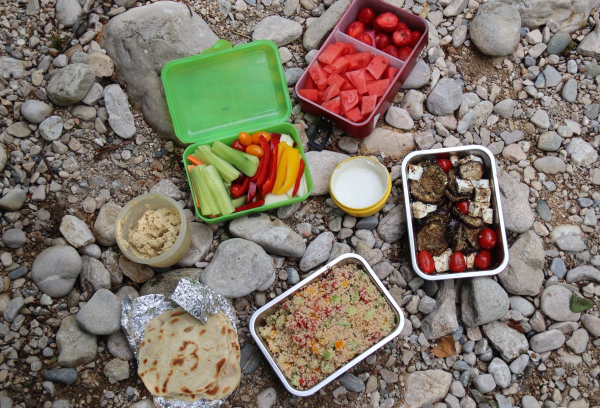 Vegi Picknick für unterwegs an der Areuse